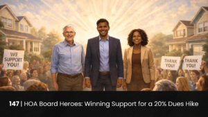 147 | HOA Board Heroes: Winning Community Support for a 20% Dues Hike hoa-podcast