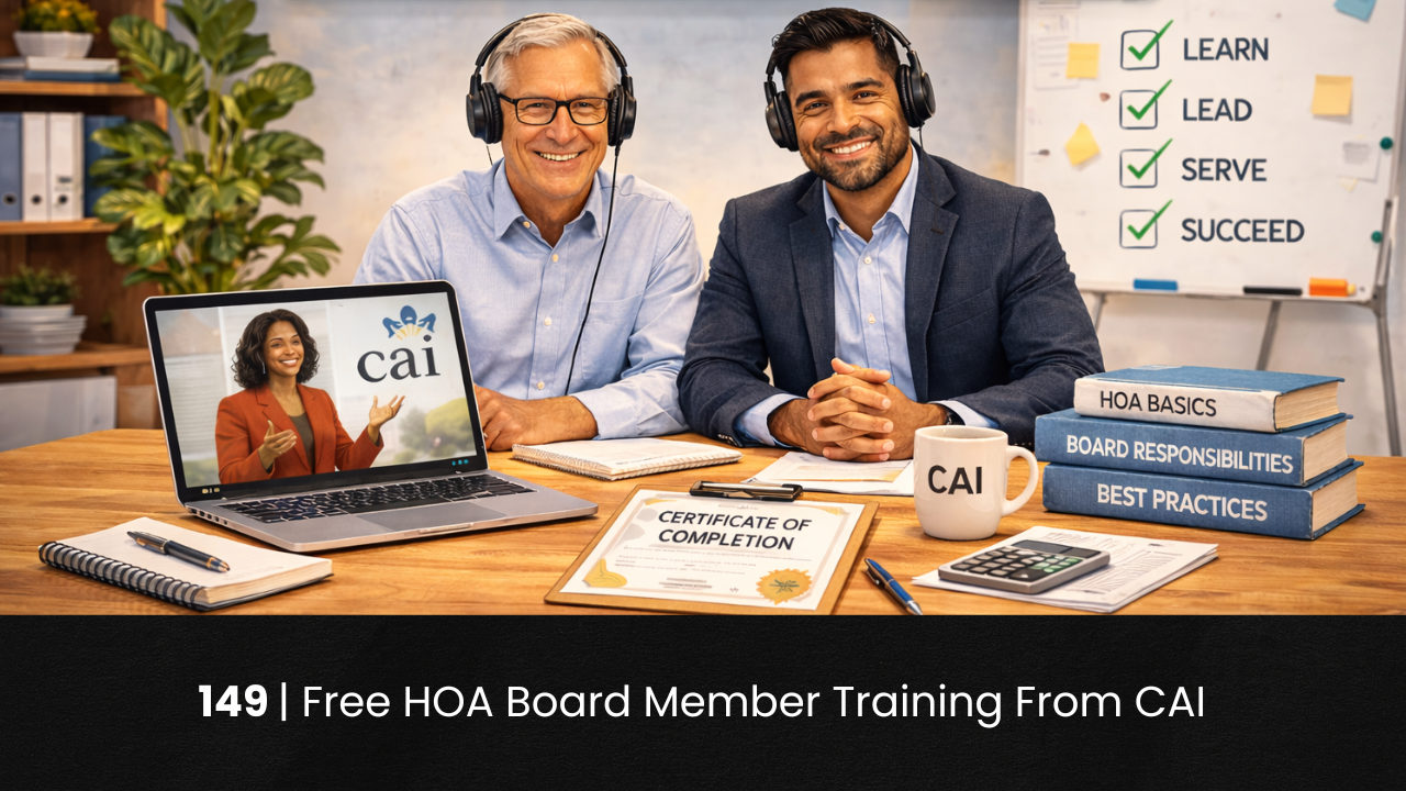 149 | Free HOA Board Member Training From CAI hoa-podcast