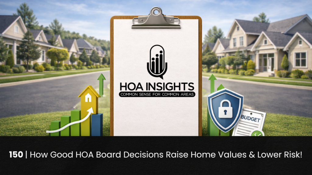 150 | How Good HOA Board Decisions Raise Home Values & Lower Risk! hoa-podcast