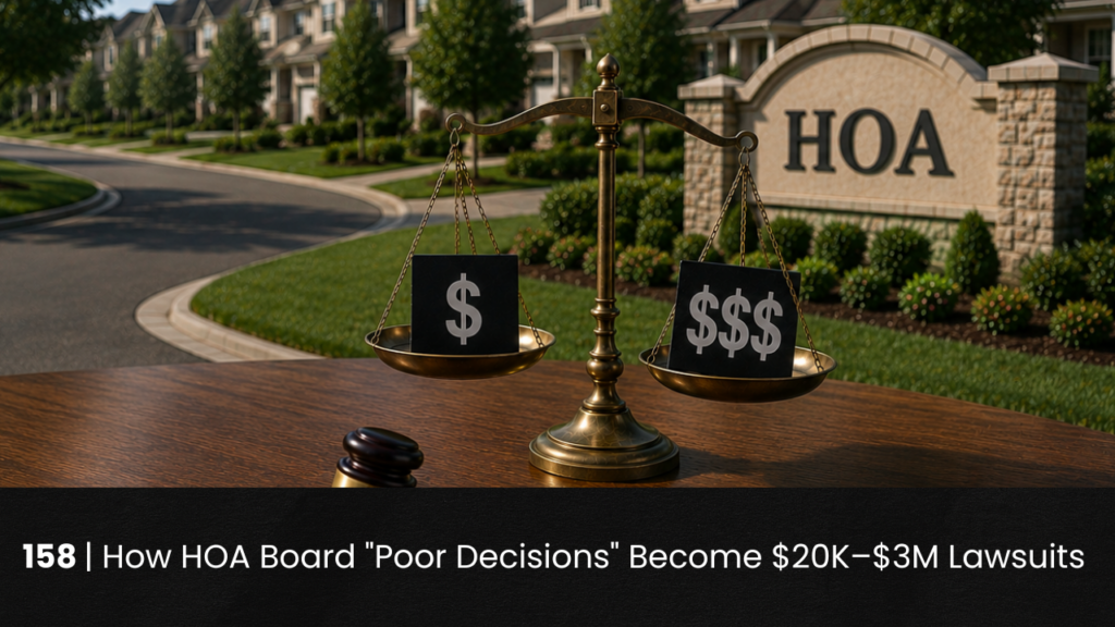 158 | How HOA Board "Poor Decisions" Become $20K–$3M Lawsuits hoa-podcast
