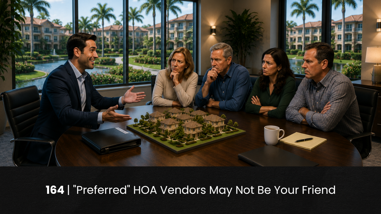 164 | "Preferred" HOA Vendors May Not Be Your Friend hoa-podcast