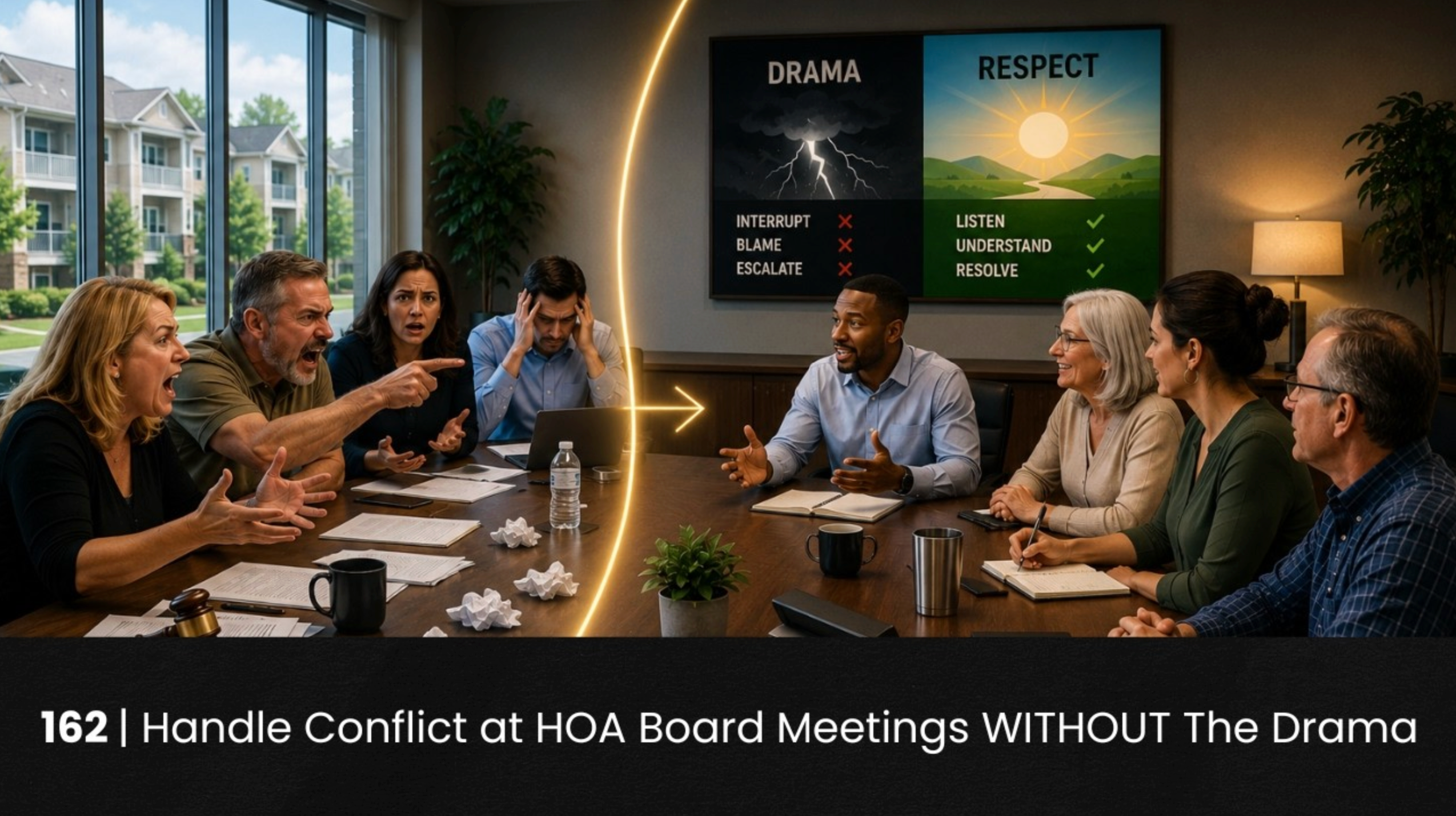 162 | Handle Conflict at HOA Board Meetings Without the Drama hoa-podcast