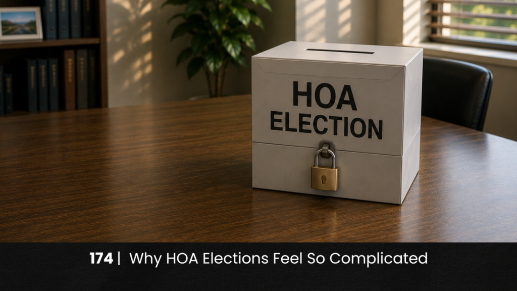 174 | Why HOA Elections Feel So Complicated hoa-podcast