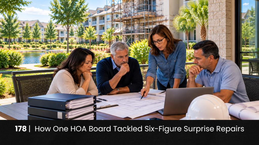 178 | How One HOA Board Tackled Six-Figure Surprise Repairs hoa-podcast